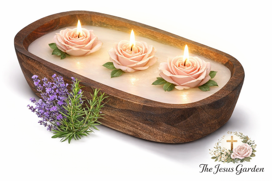 Floral Dough Bowl Candle by The Jesus Garden