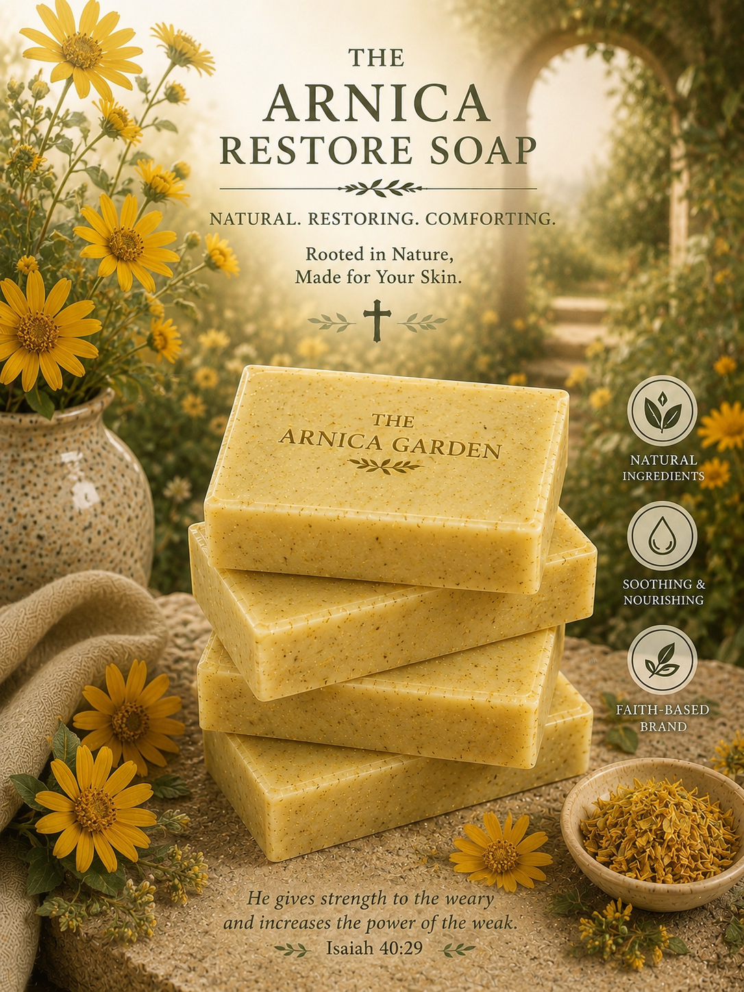 Arnica Restore Soap Bar-Isaiah 40:29