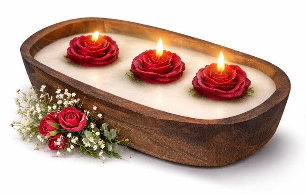 Floral Dough Bowl Candle by The Jesus Garden