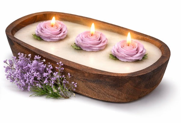 Floral Dough Bowl Candle by The Jesus Garden